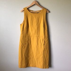 Banana republic mustard yellow sheath dress new with tags size 14 runs like a 12